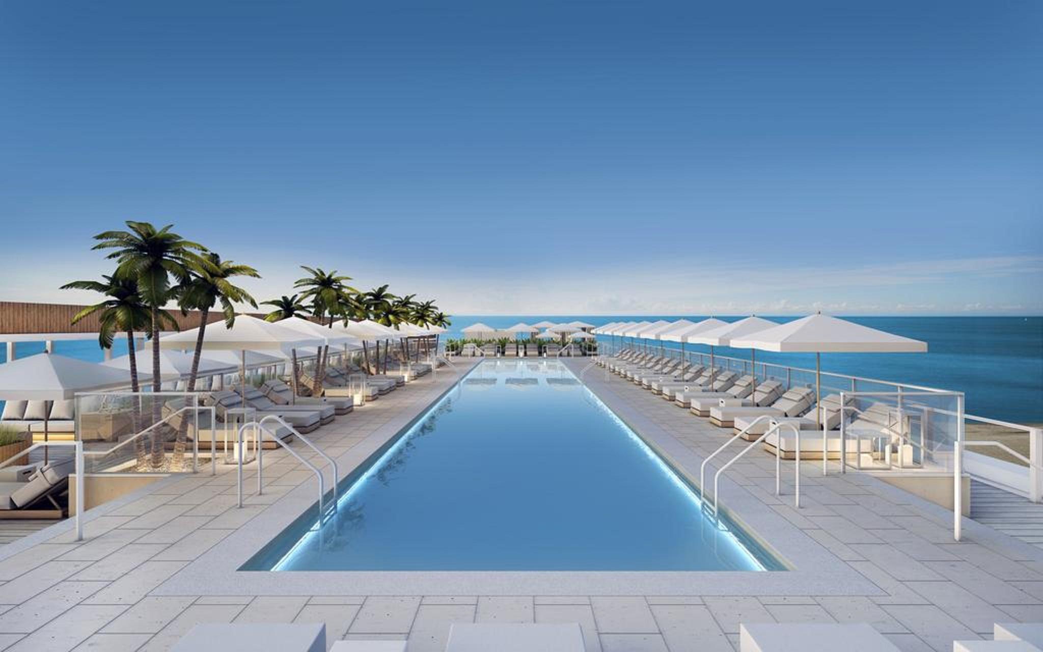 南海滩1号酒店 迈阿密海滩 外观 照片 The rooftop pool at the W South Beach